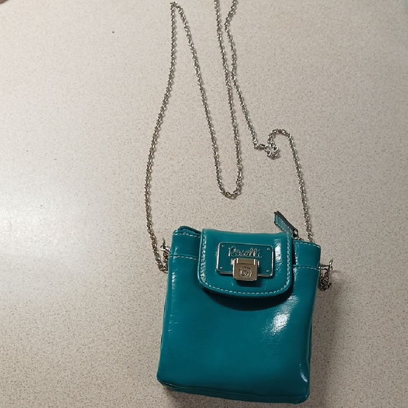 Blue Structured Crossbody Bag with Chain Strap - Picture 1 of 5